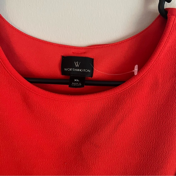 Worthington. XL. Orange Cold-Shoulder Blouse - Picture 3 of 5